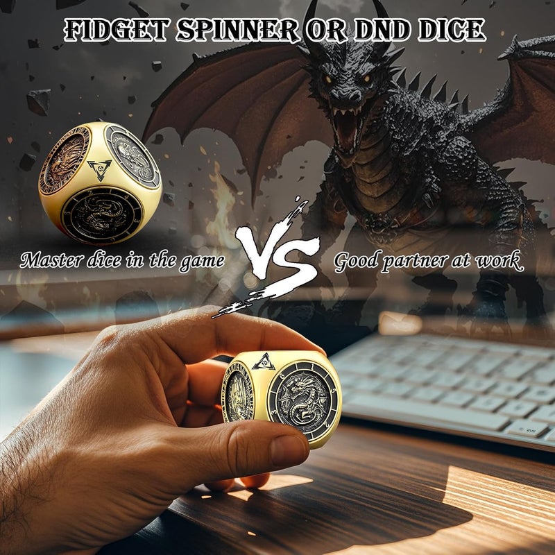 Haxtec Spinner Dice 7-in-1 Metal DND Dice Set Unique Dice DND Gifts Spinner Goblins D&D Die Compatible with Dungeons and Dragons - Image 4